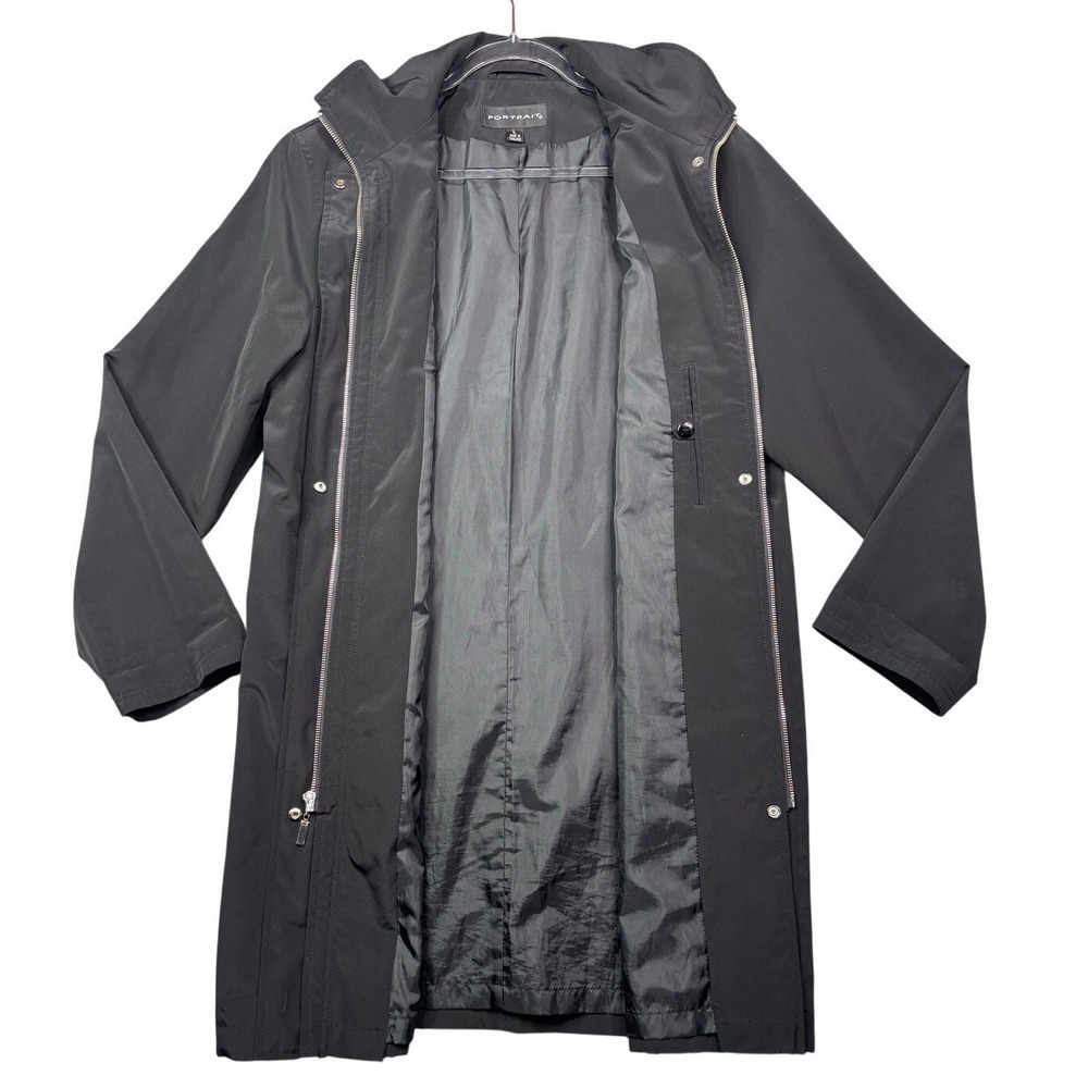Portrait Women's Black Zip Front Jacket Size Large Lined Lightweight Coat
